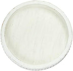 Creative Co-Op Round Decorative Wood Tray with Hobnail Edge, White - Image 4