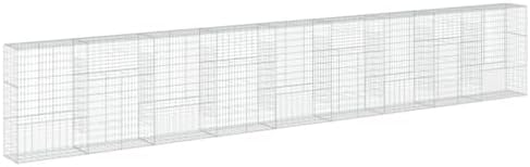 vidaXL Gabion Basket with Cover 354.3"x19.7"x59.1" Galvanized Iron - Image 7