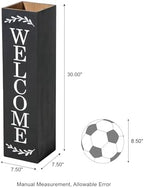 Glitzhome 30"H Wooden Rustic WELCOME Porch Sign, Boxed Double Sided Rustic Home Porch Sign for Front Porch Decor, Black - Image 2