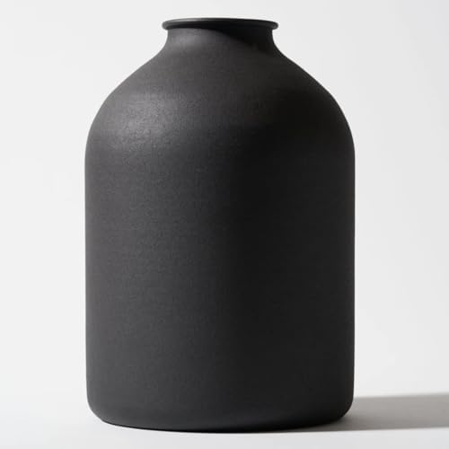 Large Black Vase for Flowers Decor Living Room - 8.6in Tall, Matte Black by RyddeligHome-AestheticHomeDecor