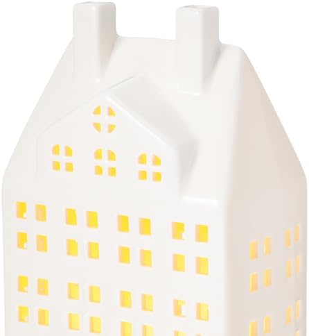 DN DECONATION Light Up Christmas Decor Village Set, White House with Lights - Image 6