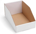 EXYGLO Cardboard Storage Bins 35 Pack, 9.4x6x4.5 Inch Cardboard Boxes, Corrugated Organizer Bins for Pantry, Shelves, Garage, Office, Shop, White by EXYGLO