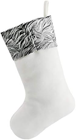 BSTAOFY Christmas Stockings Set of 4 Soft Non-Woven Patterned Santa Claus Animals Socks for Assorted Xmas Tree Hanging Decor Party Ornaments Gifts Kids, Silver - Image 6
