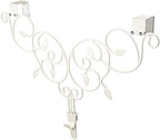 Front Door Wreath Hanger, Adjustable Hook Length Ivy Design, White - Image 3