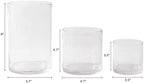 NITIME Hurricane Candle Holder Set of 3 Clear Candle Holders for Pillar Candles, Seeded Bubbles Glass Candle Holder for table centerpiece, Glass Cylinder Vases for Home, Patio and Wedding 8"4.7"3.5"H - Image 2