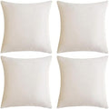 GIGIZAZA Velvet Ivory Throw Pillow Covers Decorative Cushion Covers Cream Pillow Cases Sham for Sofa Couch (18x18inch(45x45cm)-4pcs, Ivory) by GIGIZAZAFocusingonhomedecoration