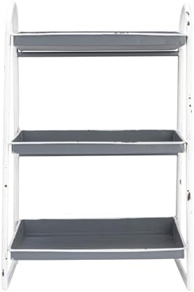 Creative Co-Op Heavily Distressed 3-Tier Metal Tray with White Frame & Rim, Grey - Image 5