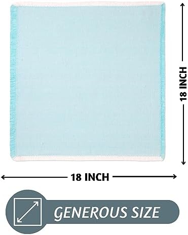 Folkulture Cloth Napkins, Set of 12, Fringe Blue (18x18 Inch) - Image 3