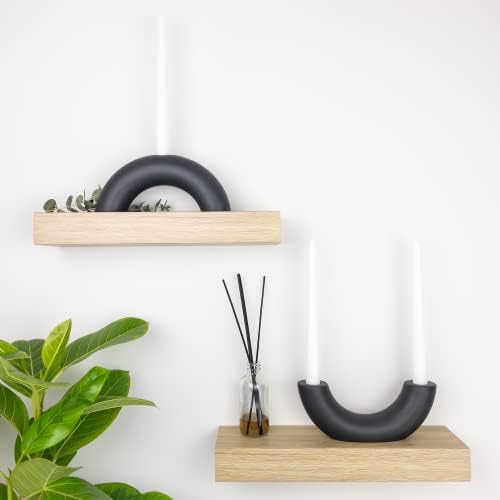 Taper Candle Holder Set - Candle Stick Holders for Dining Room Table, Entryway Table, or Fireplace Mantel - Modern Candelabra Home Decor (Black) - Image 3
