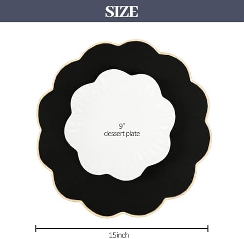 AHHFSMEI Round Faux Linen Placemats Set of 8 Heat Resistant Non-Slip Stain Proof Table Mats for Kitchen Dining Elegant Decor Place Mats (8, Black) - Image 2