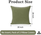 JoraLion Chenille Lumbar Pillow Covers 20x20 inch Olive Sage Green - Image 3