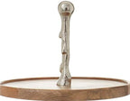 Deco 79 Mango Wood Tiered Server with Aluminum Accents, 14" x 14" x 18", Brown - Image 4