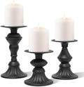 GUTE Pillar Candle Holders 3 Pcs Matte Black Metal Candlestick Decor by GUTE