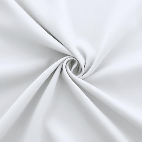 KOUFALL Room Darkening Curtains 63 Inches Long x 72w,Semi Blackout White Colored Curtains for Bedroom - Image 6