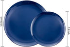 PULOTE 100PCS Blue Plastic Plates - Heavy Duty Navy Blue Disposable - Include 50PCS 10.25inch Dinner & 50PCS 7.5 inch Dessert/Salad Plates - Ideal for Party & Labor Day - Image 2