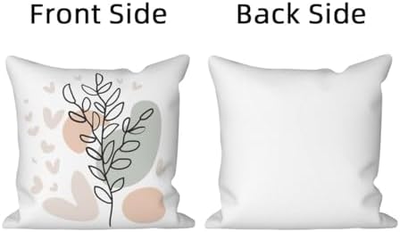Bohemian Abstract Throw Pillow Covers 24"x24" Set of 4, Plant Leaves Geometric Minimalist Aesthetic Pillowcase for Sofa Chair Couch Bed Living Room Office Garden Patio Farmhouse Decorative - Image 7