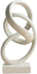 10" Modern Abstract Ribbon Decorative Sculpture, Knot Sculptures,Home Decor,Coffee Table Statues,Dining Living Room Desk Decor（White） by LAIKEARTS