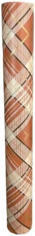 Orange Plaid Paper Table Runner - Halloween Thanksgiving Holiday Pattern for Parties or Weddings - Disposable Table Runner American Made by HesterCook