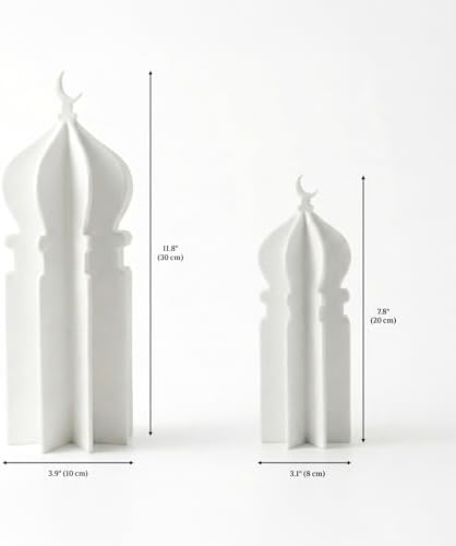 iwa concept Islamic Minaret Table Decor Statue, 3D Acrylic Mosque Sculpture, Modern Minimalist Interlocking Statue for Ramadan, Eid and Muslim Home - Image 4