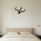 GlintHome Outdoor Metal Wall Art Sculptures - Birds on Branch Silhouette Wall Decor Hanging Wall Sculpture for Home Balcony Garden - Image 2
