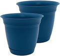The HC Companies Eclipse Round Planter Pot, 16 Inch, Peacock, 2-Pack by TheHCCompanies