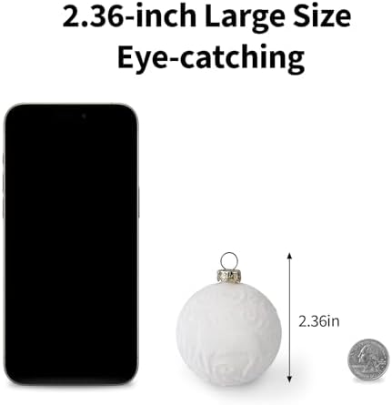 Garvee 25 Pcs Christmas Ball Ornaments, 2.36 in Beige Velvet Flocked Xmas Holiday Ball Set, Shatterproof & Lightweight Plastic Christmas Decorations for Trees Parties - Image 2