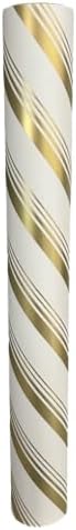 Gold Peppermint Christmas Table Runner - Paper Table Roll for Parties and Winter Holidays - Disposable Table Runner Made in USA by HesterCook
