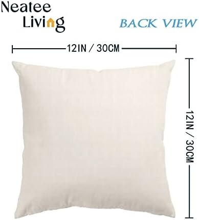 Set of 4 Fall Pillow Covers - 12x12 Inch Thanksgiving Decor Throw Pillows Covers with Pumpkins, Autumn Leaves - Decorative Home & Outdoor Sofa Couch Pillow Cases for Fall Theme Decorations (12 by 12) - Image 2