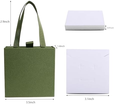 40 pcs paper boxes 9 x 9 x 3.5 cm, green luxury gift storage, jewelry gift storage box for earrings necklaces bracelets rings - Image 2