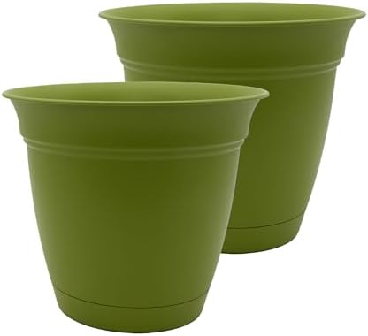 The HC Companies Eclipse Round Planter Pot, 20 Inch, Peridot, 2-Pack by TheHCCompanies