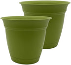 The HC Companies Eclipse Round Planter Pot, 12 Inch, Peridot, 2-Pack by TheHCCompanies
