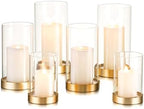 Hewory Hurricane Candle Holder for Pillar Candles: 6Pcs Gold Candle Holders by Hewory