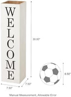Glitzhome Sets 2 Wooden Welcome Porch Sign, Rustic Double Sided Box-shaped "WELCOME, HOME" Porch Sign for Front Porch Decor, White, 30"H - Image 2