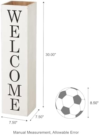 Glitzhome 30"H Wooden Welcome Porch Sign Rustic Double Sided Box-shaped "WELCOME, HOME" Porch Sign for Front Porch Decor, Washed White - Image 2