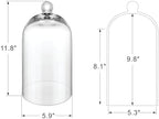 Handmade Glass Cloche, Thick & Sturdy, Dia 6"xH 12", For Terrarium, Plants, Trinkets, Cakes, Figurines, LED Light String, Candle. Cloche Glass Dome, Bell Jar Display Case (1, 6"x12") - Image 2