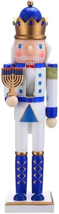 Blosssound 16" Hanukkah Nutcracker Decoration Wooden Jewish Figure, Menorah by Blosssound