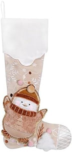 BHD BEAUTY 2026 New Knee-High Retro Christmas Stocking Light Brown Customized for Family Decorations Hanging Ornament for Xmas Holiday Party 6 Pack - Image 5