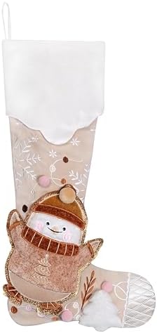 BHD BEAUTY 2026 New Knee-High Retro Christmas Stocking Light Brown Customized for Family Decorations Hanging Ornament for Xmas Holiday Party 6 Pack - Image 5