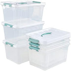 Gainhope 6 Packs 14 L Plastic Stackable Storage Box with Latching Lid by Unknown