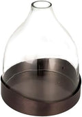 Creative Co-Op Sophisticated Glass Cloche with Metal Tray, Clear and Black Nickel by Unknown