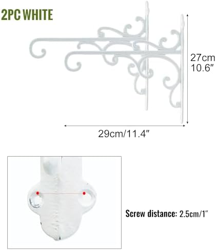 Sungmor Cast Iron Wall Hook Plant Hangers - 2PC White - Image 6