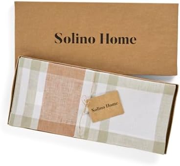 Solino Home 100% Pure Linen Table Runner Fall Harvest Plaid, 14 x 132 in - Image 5