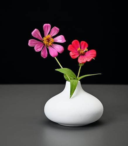 Set of 9 Ceramic Bud Vases for Pampas Grass Flowers, Small Vases in Bulk for Centerpieces Boho Vases for Wedding Decorations Neutral Living Room and Bedroom Decor DIY Gift (White) - Image 3