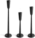 Black Taper Candle Holders Set of 3, Vintage Candlestick Holder by Novyxis