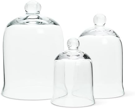 Abbott Collection 27-Carolyn Bell Shaped Glass Cloche, Clear (7" H) - Image 2