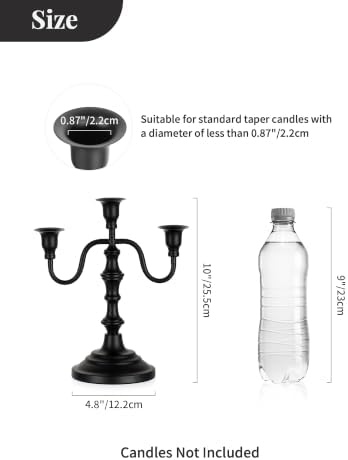 NUPTIO Candelabra Black Candlestick Holder: Taper Candle Holders Bulk - Image 2