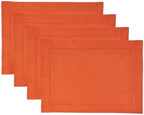 Solino Home Cotton Linen Woven Placemats Burnt Orange, 14 x 19 in, Set of 4 by SolinoHome