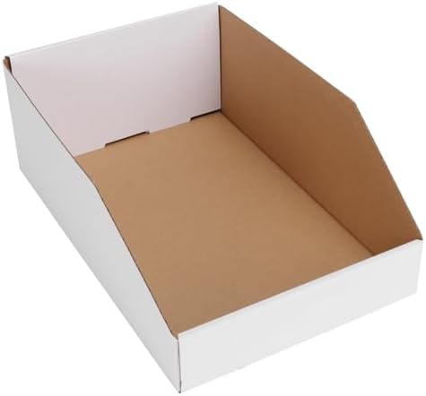 EXYGLO Cardboard Boxes, Pack of 35 Corrugated Storage Bins 12x8x4.5 inch Pantry Organizer Bins for Shelves Garage Office Organization by EXYGLO