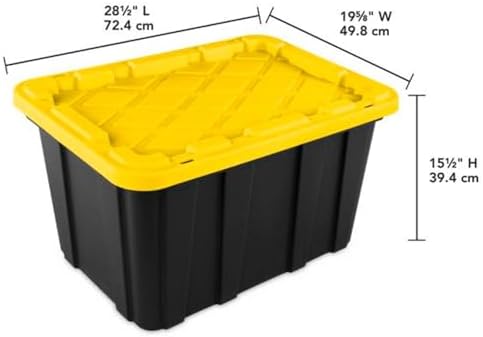 Sterilite Industrial Storage Tote with Lids for Garage, 27 Gallon, 16-Pack - Image 2