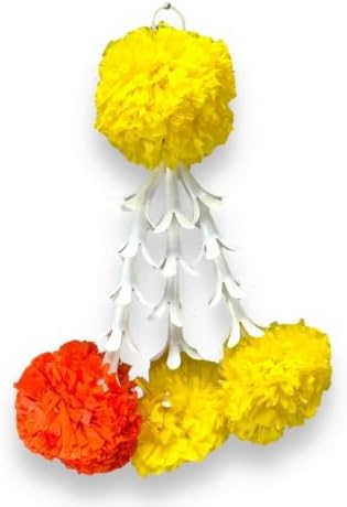 LOVENSPIRE Pack of 50 Marigold Tuberose Tassels Bulk 6 Inch Artificial Marigold Flowers Diwali Halloween Day of the Dead Decoration Home Décor Indian Wedding Eid Mehndi Decor (Orange Yellow) - Image 6